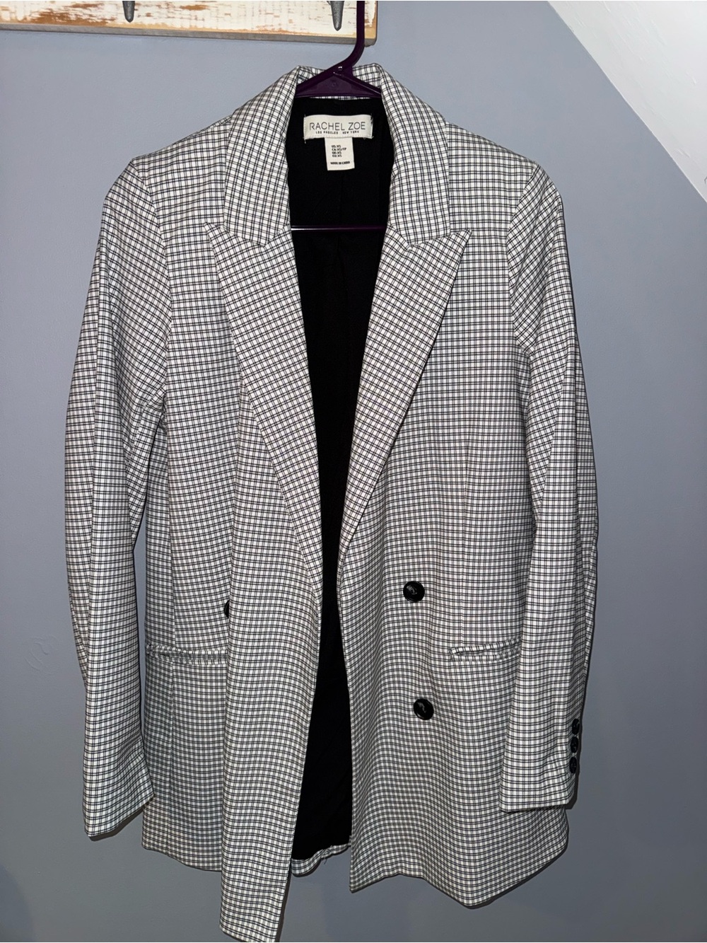 Rachel Zoe Black and White Houndstooth Blazer
